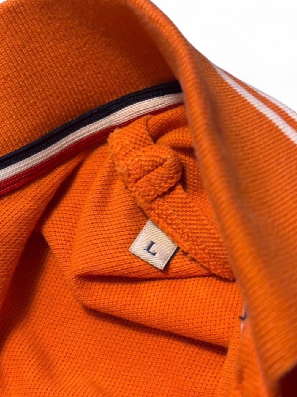 Moncler Polo Men’s Maglia Orange Short-Sleeve Polo with White Trim - Picture 4 of 8